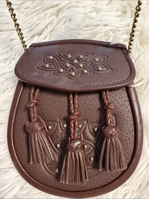 Nicoll Bros Bankfoot. Women's Brown Tassel Crossbody Bag 100% real leather - Image 12