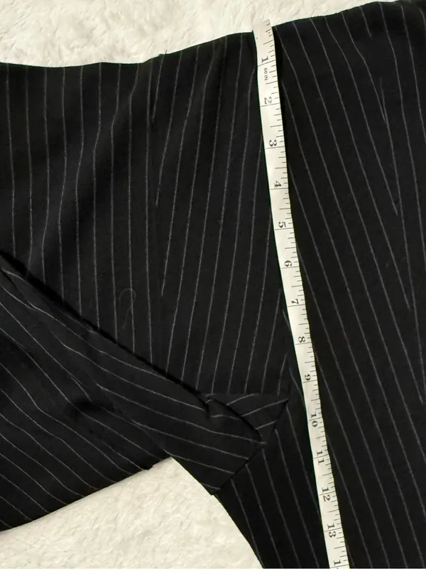 Maeve Anthropologie Margot Kick-Flare Cropped Pinstripe Pants Black - Image 11