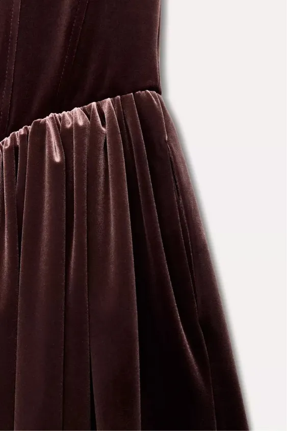 Zara Dress mini corset Velvet in Rich Purple Wedding party coctail - Image 16