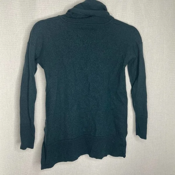 Adrienne Vittadini Luxe Dark Green Cowl Neck Long‎ Sleeve Sweater - Image 3