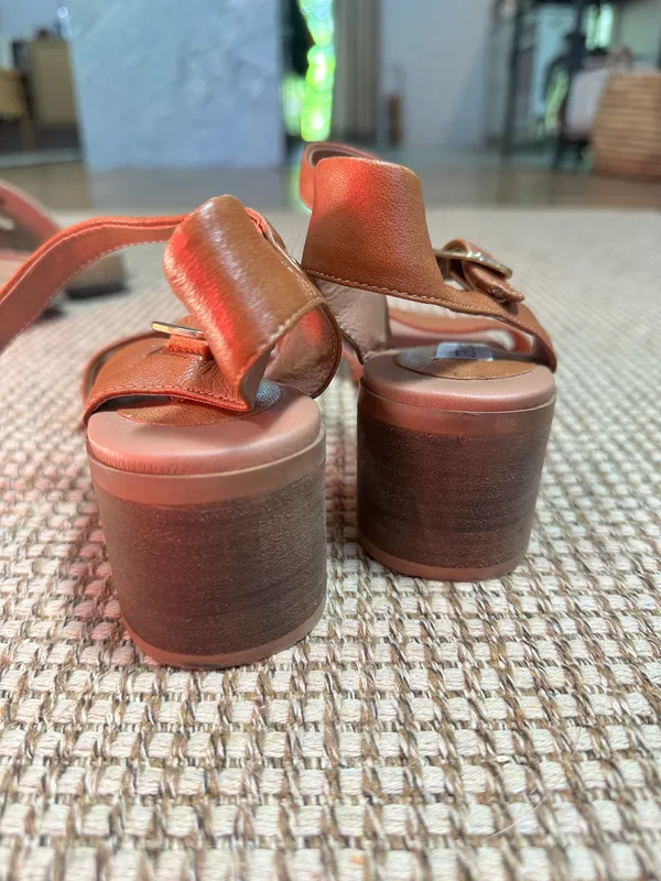Cognac Leather Sandals - Image 5