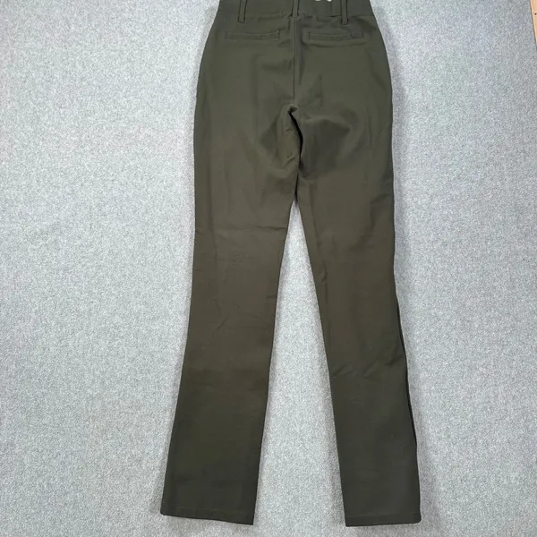 Quince Ponte Straight Leg Pant Women's X-Small Petite Olive Green Pull On - Image 6