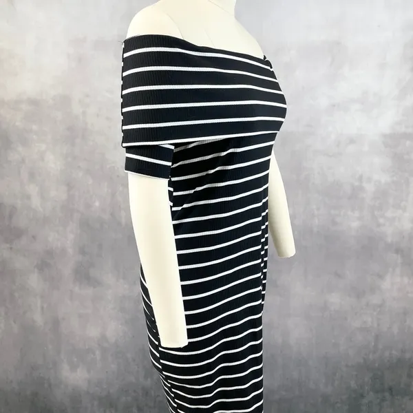 Juicy Couture Womens Knit Dress‎ Size Small Y2K Bodycon Classic Minimal Stripes - Image 3