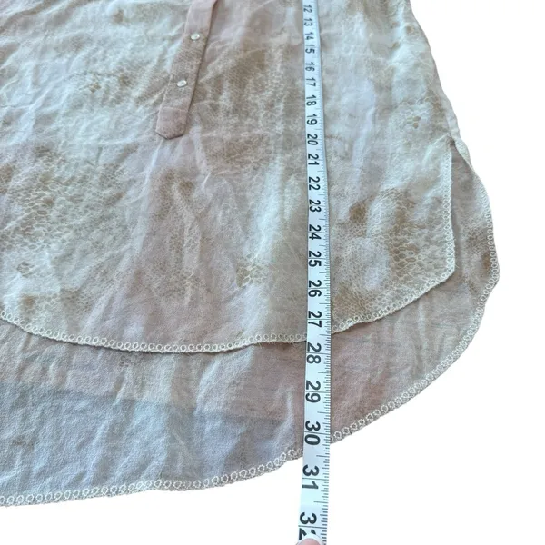 Wilfred 100% Silk Cream/pink Hi Low Henley Blouse‎ Old Money Flowy Career Small - Image 9