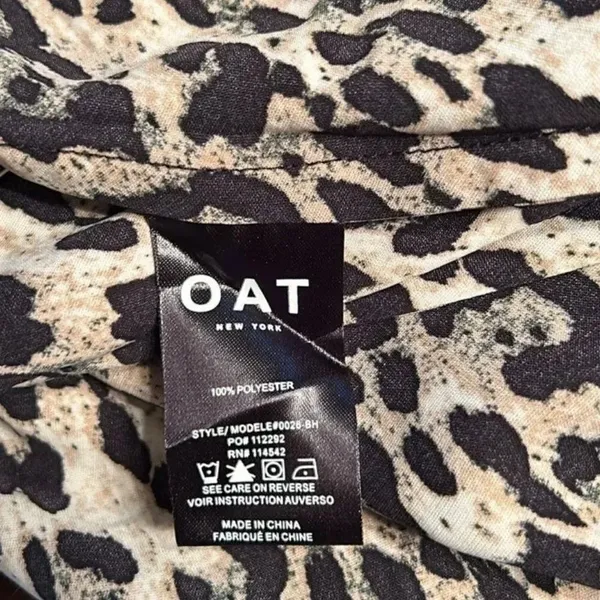 Oat New York Leopard Print Sateeny Midi Skirt(Size XS) - Image 4