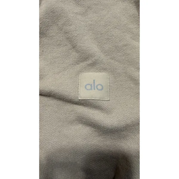 Alo Yoga Womens Cropped Full Zip Hoodie Tan Taupe Size S W0374R - Image 3