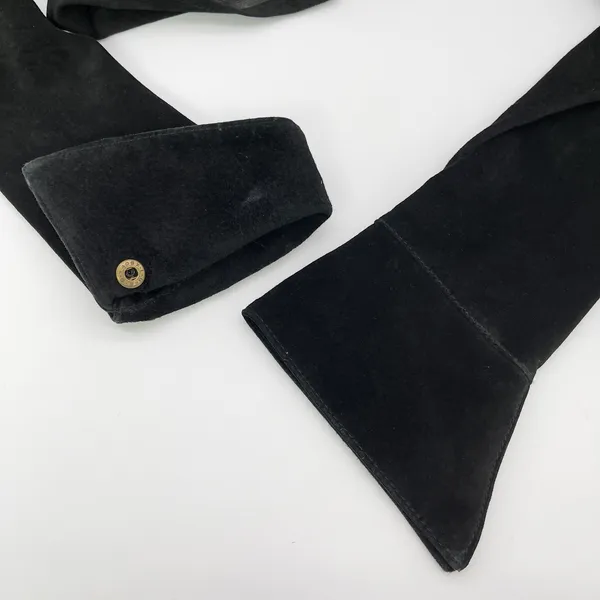 Vintage Westbury Leather Shirt Jacket Women M Black Suede Minimal Indie Edgy 90s - Image 12