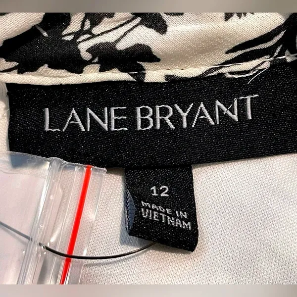 Lane Bryant Womens Black White Floral Halter Midi Dress Size 12 High Low Hem‎ - Image 5