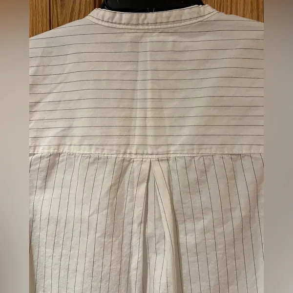 Madewell‎ White with Blue Striped Crew Neck Popover Cotton Top Shirt Size XXS - Image 8