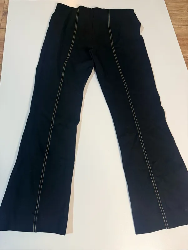Anthropologie Black Flare Jeans with Contrast Stitching - Image 6