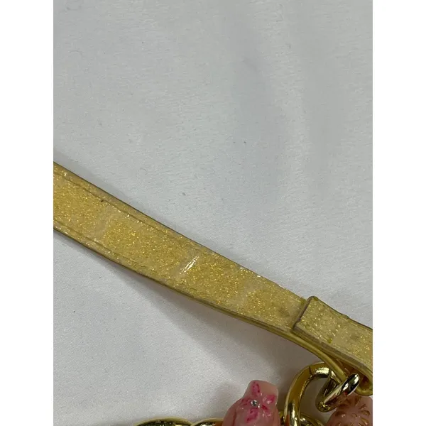 Luv Betsey by Betsey Johnson SKU 7885 Yellow Gold Glittery Shoulder Bag With Ch - Image 7