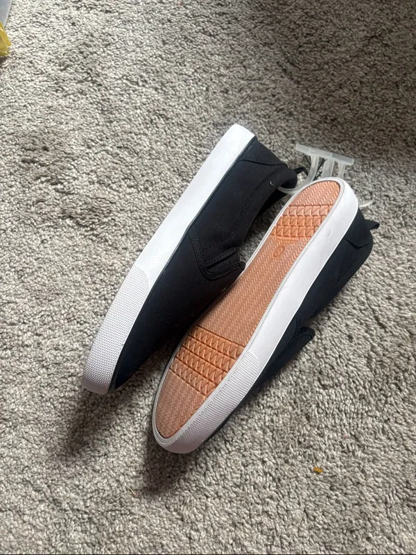 a new day Black Slip-On Canvas Sneakers with White Sole 9w - Image 5
