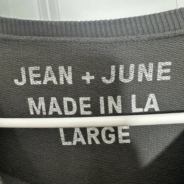 Jean + June Sweatshirt Womens Large Gray Girl Gang Graphic Pullover Cotton - Image 2
