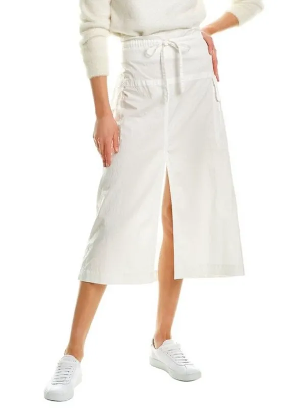 ALC Frank Womens Cecilia Linen-Blend Midi Skirt White Womens‎ Size 4 - Image 2