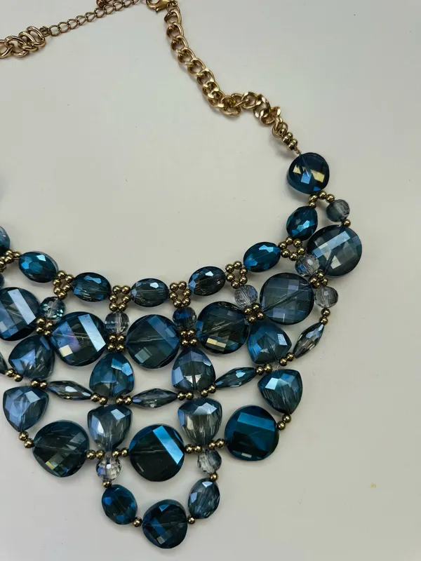 Blue & gold statement necklace Multiple - Image 2