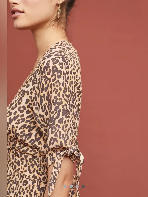 Faithfull Anthropologie Leopard Midi Dress - Image 3