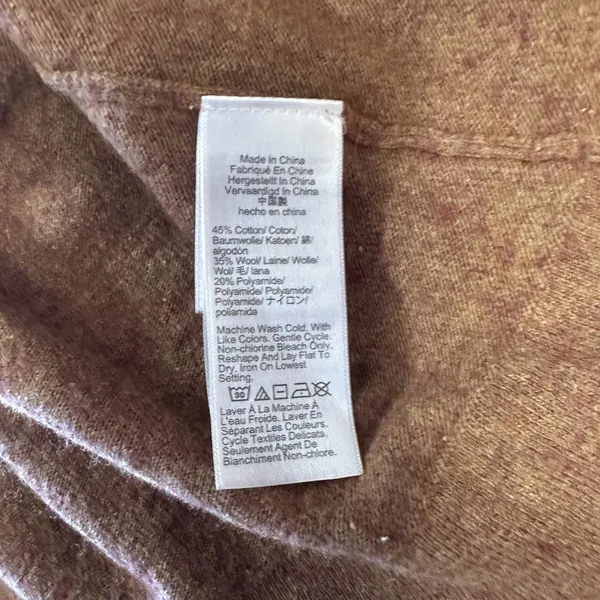 J CREW Womens Brown Wool Blend Teddie Sweater Pullover Sweatshirt Medium Runs Sm - Image 3
