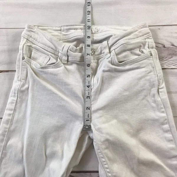 ZARA Women Basic White Denim Straight Fit Jeans - Image 9