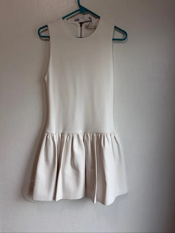 Alice and Olivia Ella Combo Faux Leather Sleeveless Dress size 4 NWT - Image 3