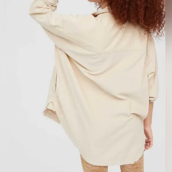Aerie Corduroy Quarter Zip Shacket Pullover Top Sz small‎ oversized - Image 2