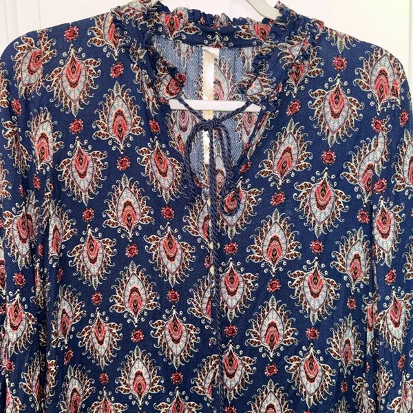 Anthropologie Uncle Frank Dress Ruffle Long Sleeve XS 100%rayon style 33350 USA - Image 5