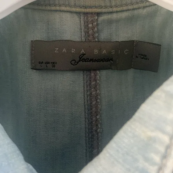 Vintage Zara Short scrunched Denim Vest - Image 3