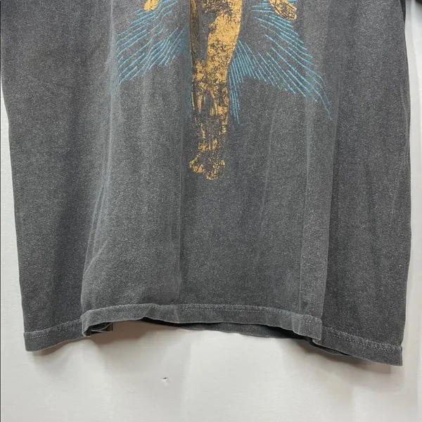 NIRVANA Angel Graphic Tee Gray and Gold size M/L neckline cut out - Image 4