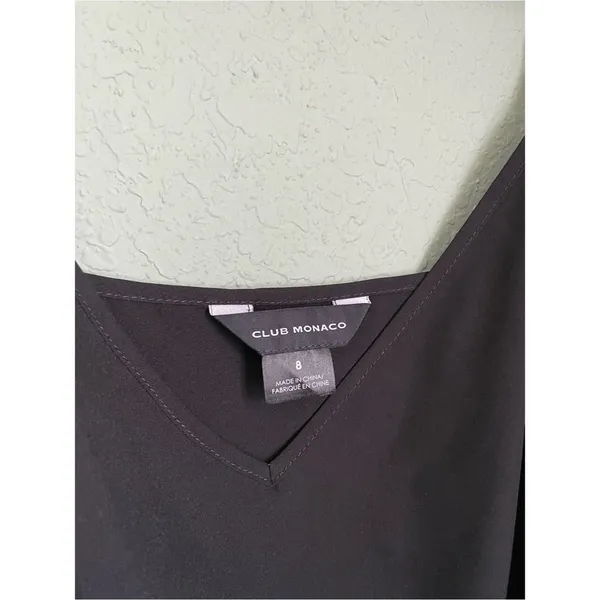 Club Monaco Minimalist 90s Spaghetti Strap Slip Mini Dress Size 8 M Black - Image 4