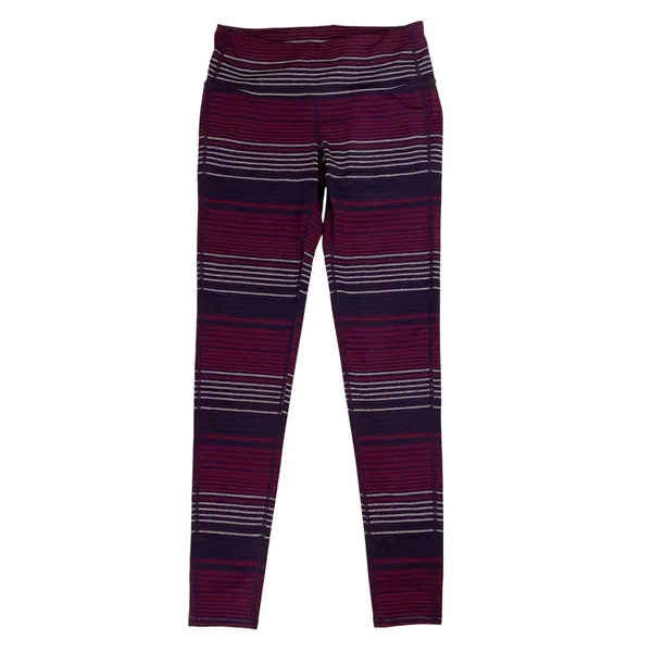 Athleta Womens‎ High Rise Striped Leggings Purple Burgundy Grey Small 349333-01 - Image 2