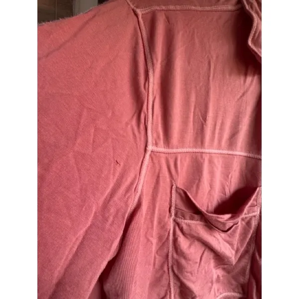 Intimately Free People Pink Long Sleeve Button Down Pajama Top Cropped Size XS - Image 8