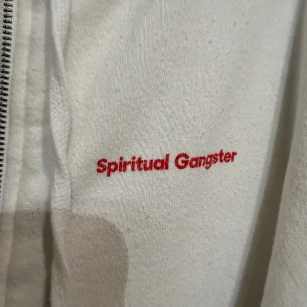 Spiritual Gangster Palm Finn Zip Hoodie Stone Rainbow Sz M - Image 4