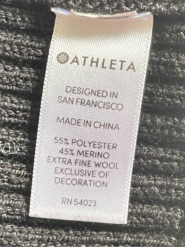 Athleta Sentinel Sweater Charcoal Asymmetrical Zip Knit Sweater Jacket - Image 6