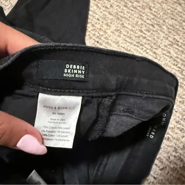 Veronica Beard Debbie Black Skinny Jeans Raven Button Fly- Size 25 0 - Image 7