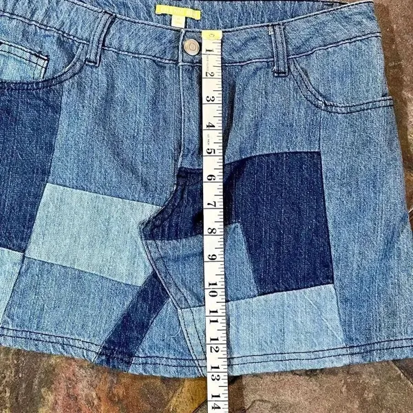 Gianni Bini Patchwork Denim Jean Skirt Medium - Image 3