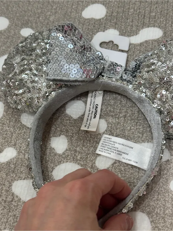 NWT Disney Parks sequined minnie ears headband bow sparkly mickey - Image 5