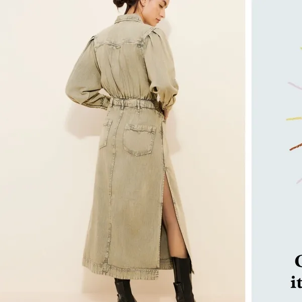Free People Mad Love‎ Denim Midi Dress size Small BRAND NEW - Image 8