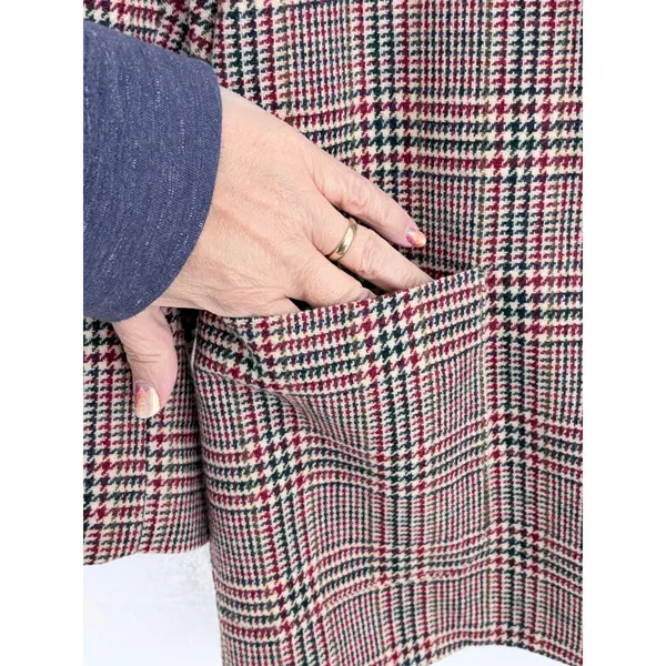 Vintage Talbots Blazer Red Plaid 100% Wool Two Button Jacket Size M - Image 2