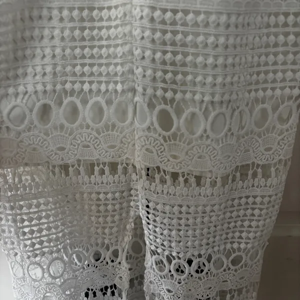 Two Sisters‎ The Label Rivers Dress Size 2 White Lace Illusion Midi Dress Bridal - Image 15