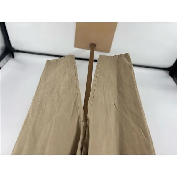Zara Cotton Pull On Drawstring Pants Tan Straight Leg Women’s Size S - Image 5