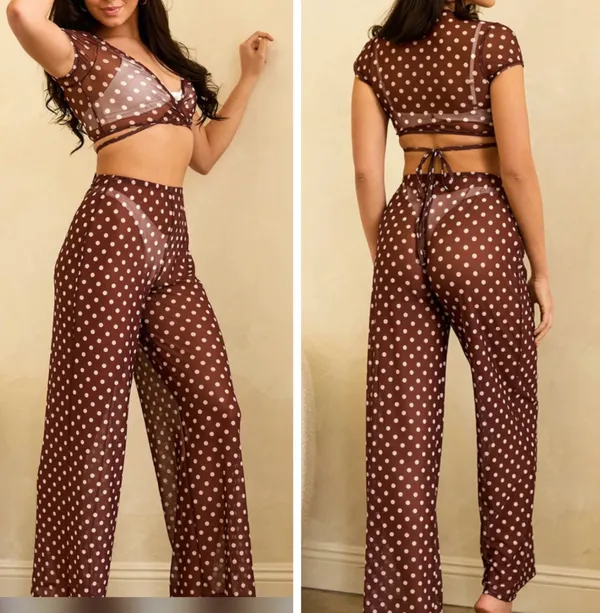 Dippin’ Daisy’s That Girl Sheer Mesh Matching Pants Set, Size S - Image 2