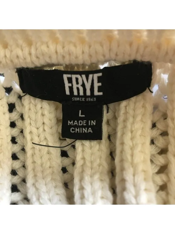 Frye sleeveless top crochet cable knit cream coquette romantic coastal cowgirl L - Image 12