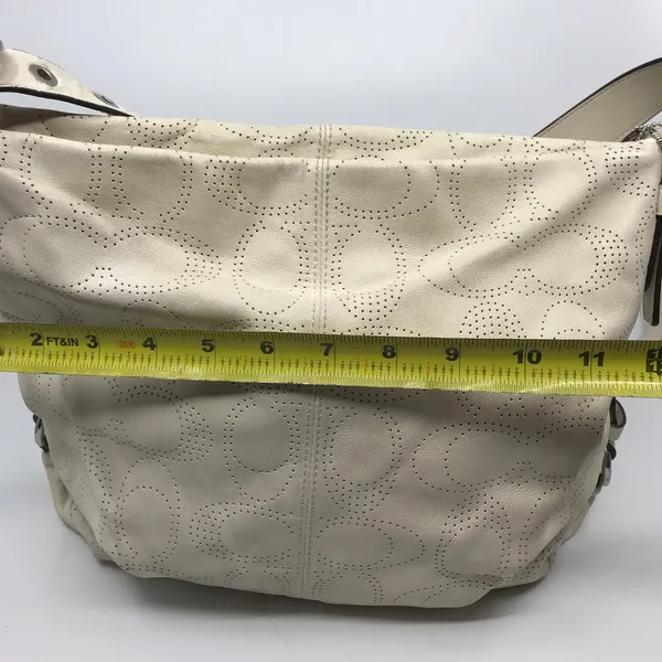 COACH White C Dotted Design Leather Crossbody Bag - Image 4