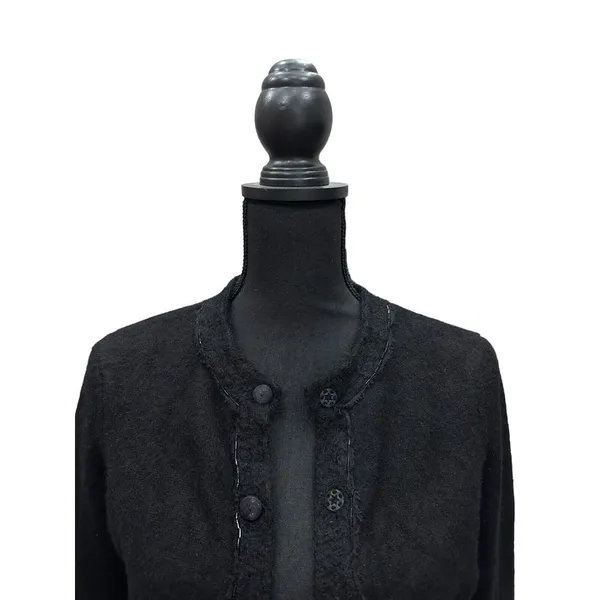Vince‎ Womens Size Small 100% Cashmere Sweater Cardigan Black Beads Pockets - Image 2