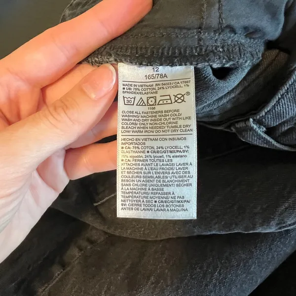 Old Navy Curvy Extra High-Rise Wide Leg Jeans Washed Black Size 12 Stretch Denim - Image 8