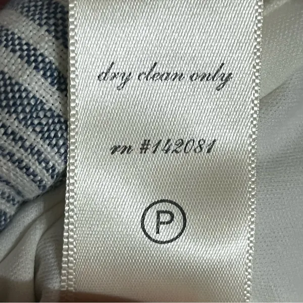 Altar'd‎ State White Blue Striped 100% Linen Mini Dress Off Shoulder Size Small - Image 7