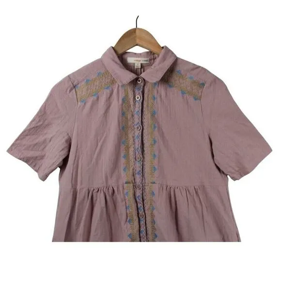 Orange Creek Mumu Dress Size‎ Small Pink Lined w/ Pockets Embroidery Grandmacore - Image 3