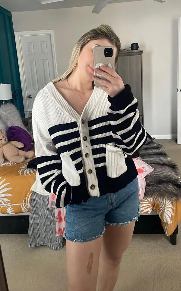 Vestique Striped Sweater - Image 2