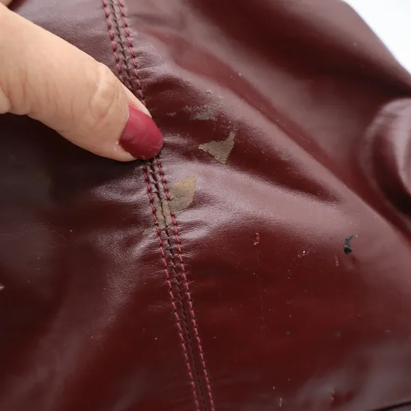 Unbranded Hobo Bag Womens OS Slouchy Burgundy Leather Large Zip Top Good - Image 5