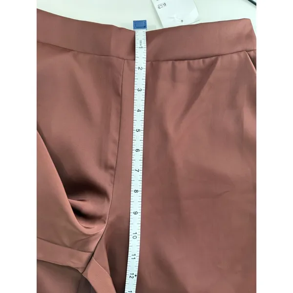 Forever 21 Chocolate Brown Wide Leg High Rise Pants‎ Elastic Waist Minimalist S - Image 8