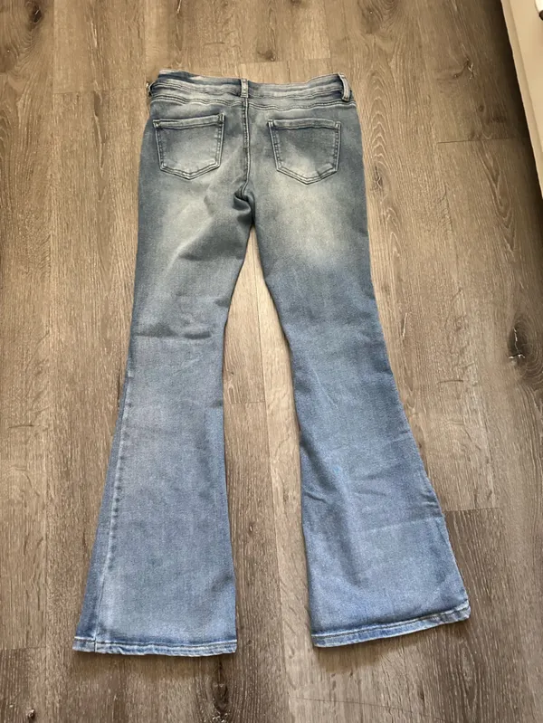 High-Rise Light Blue Flare Jeans - Women size 9 - Image 3